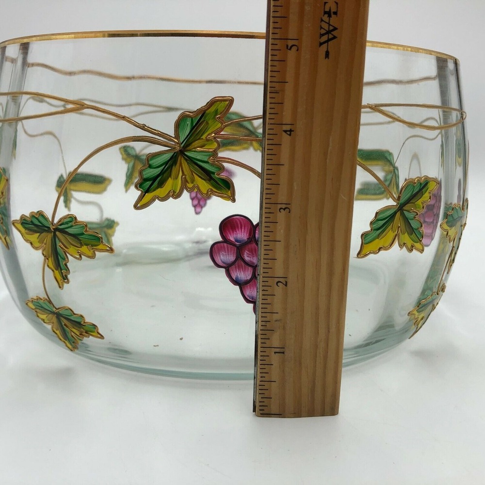 CRYSTAL CLEAR HANDCRAFTED BOWL GRAPE DESIGN MADE IN ROMANIA - Picture 11 of 11